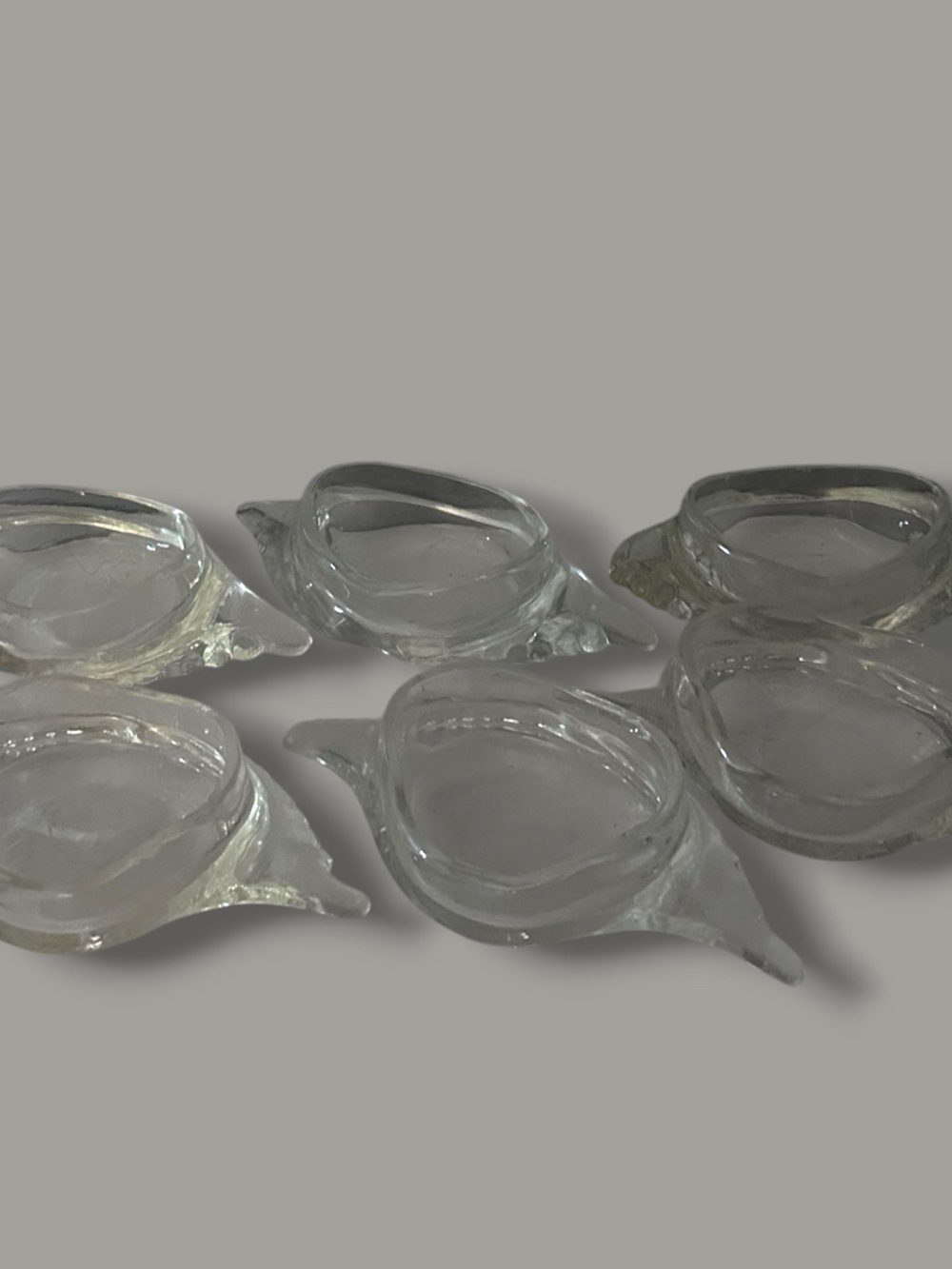 6 Vintage Glasbake Deviled Crab Baking Dishes Ramekins Clear